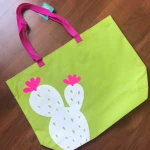 Oversized cactus beach bag